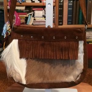 Vintage Cowhide Hair Crossbody Bag